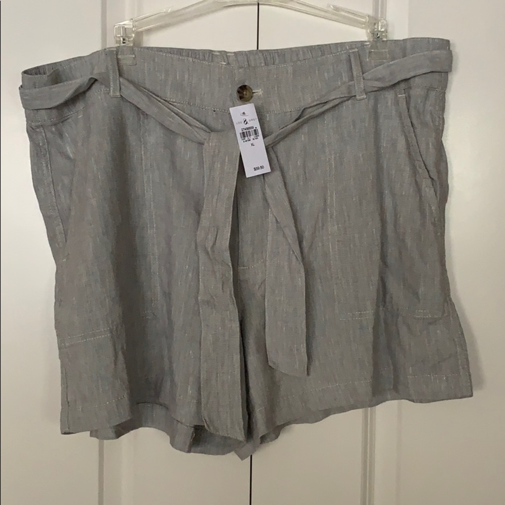Lou & Grey for LOFT Linen Blend Tie Waist Shorts